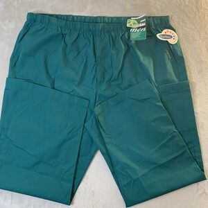 Landau NEW Mens Scrub Pants Hunter Green Draw String  3XL  7 Pockets